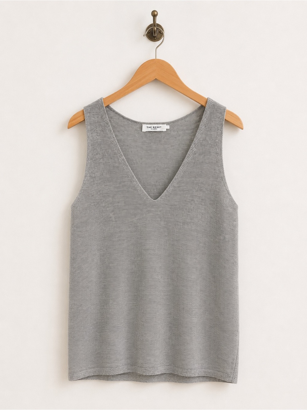 The Reset R Label 100% Wool Knit Sweater Vest Light Gray extra small